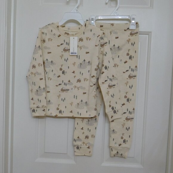NWT 2pc Rylee + Cru Winter Town Print Pajamas sz 6/7 - Picture 1 of 2